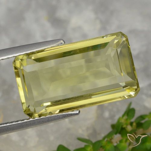 8.20ct 天然 中黄色 石英, 祖母绿式切割, VVS-VS