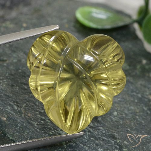 12.47ct 天然 中浅黄色 石英, 花形切割, 透明