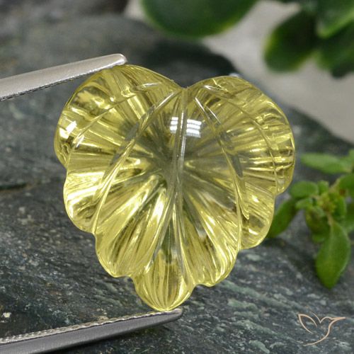 11.72ct 天然 绿黄色 石英, 花形切割, 透明