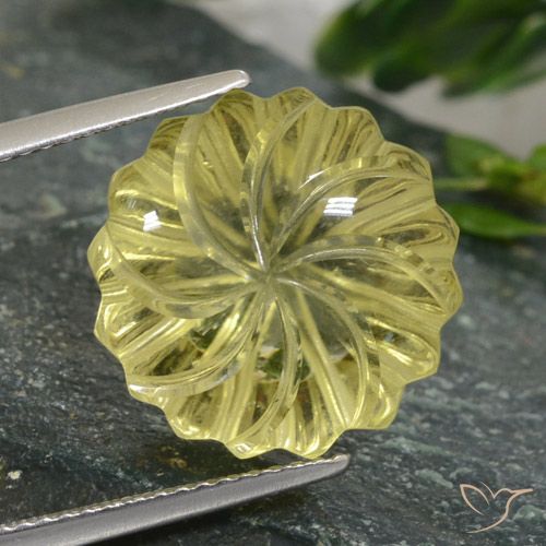 12.61ct 天然 拉古纳黄 石英, 花形切割, 透明