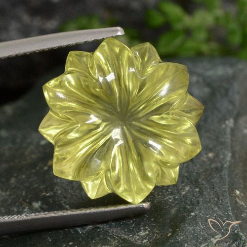 12.77ct 天然 淡黄色 石英, 花形切割, 透明