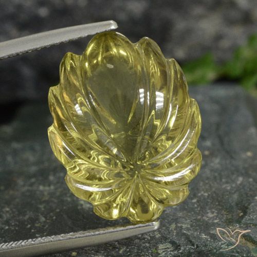12.77ct 天然 中浅黄色 石英, 花形切割, 透明