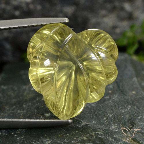 14.18ct 天然 中黄色 石英, 花形切割, 透明