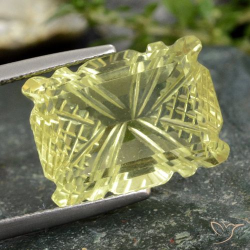 10.05ct 天然 淡菠萝黄 石英, 软垫, 透明