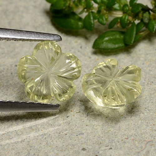 1.97ctw 天然 中黄色 石英, 花形切割, 透明