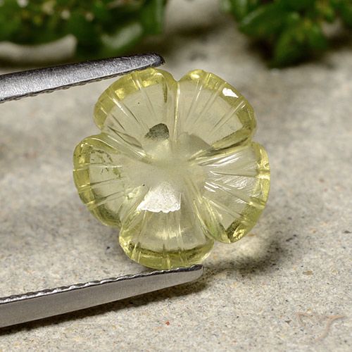 2.25ct 天然 中黄色 石英, 花形切割, 透明