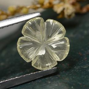 0.96克拉天然黄色石英，花形切工，8.7×8.5毫米，透明