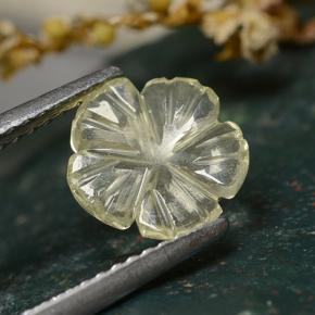 0.96克拉天然黄色石英，花形切工，8.7×8.5毫米，透明