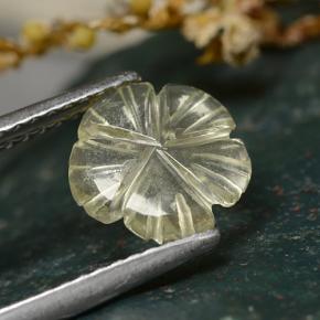 0.96克拉天然黄色石英，花形切工，8.7×8.5毫米，透明