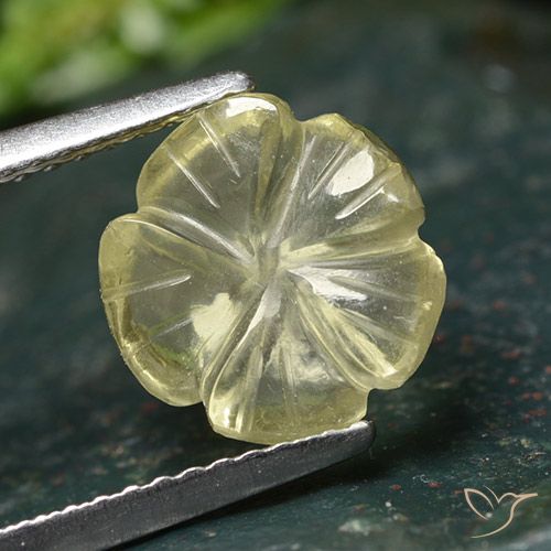2.45ct 天然 浅绿黄色 石英, 花形切割, 透明