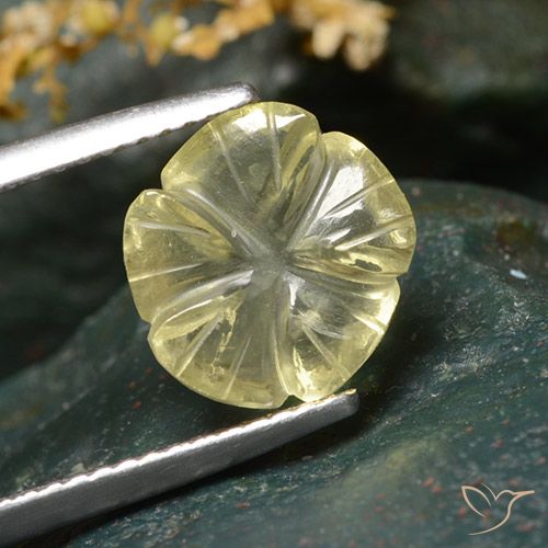 3.54ct 天然 中黄色 石英, 花形切割, 透明