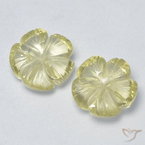 4.36ctw 天然 淡黄色 石英, 花形切割, 透明
