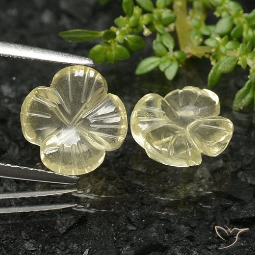 4.68ctw 天然 绿黄色 石英, 花形切割, 透明