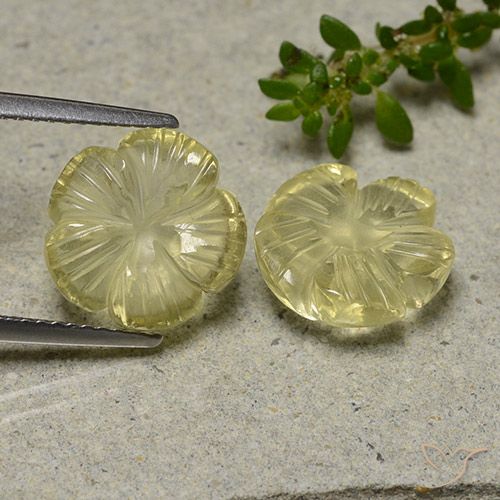 7.61ctw 天然 中黄色 石英, 花形切割, 透明