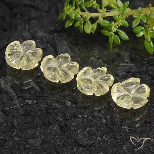 5.99ctw 天然 中黄色 石英, 花形切割, 透明