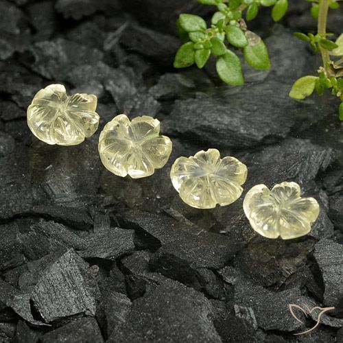 4.19ctw 天然 中黄色 石英, 花形切割, 透明