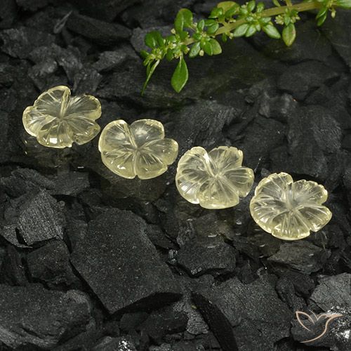 8.95ctw 天然 中黄色 石英, 花形切割, 透明