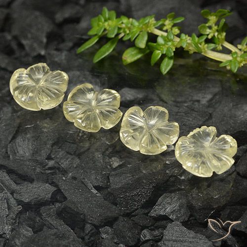 6.50ctw 天然 中黄色 石英, 花形切割, 透明