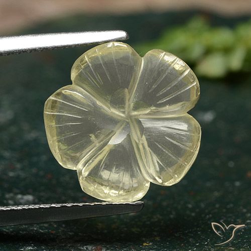 3.59ct 天然 中黄色 石英, 花形切割, 透明