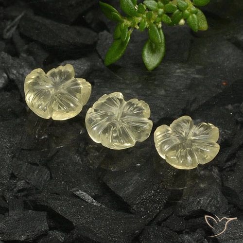 2.89ctw 天然 中黄色 石英, 花形切割, 透明