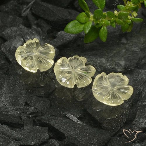 2.23ctw 天然 中黄色 石英, 花形切割, 透明