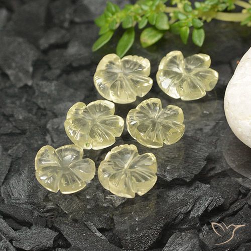 10.01ctw 天然 淡黄色 石英, 花形切割, 透明