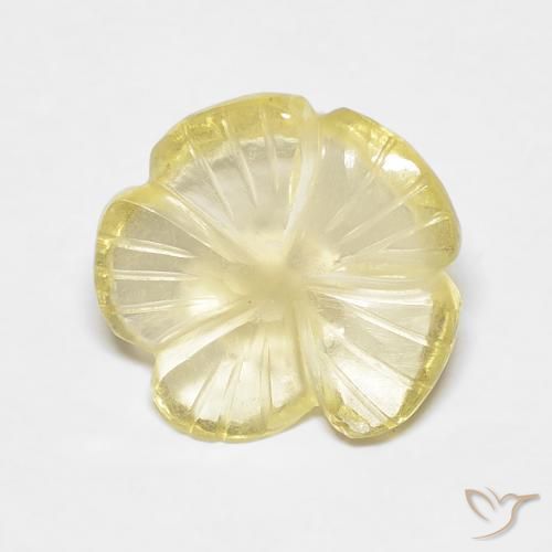 3.07ct 天然 淡奶油黄色 石英, 花形切割, 透明