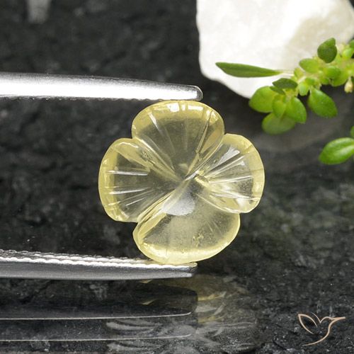 2.56ct 天然 绿黄色 石英, 花形切割, 透明