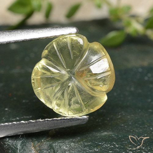 2.33ct 天然 中黄色 石英, 花形切割, 透明