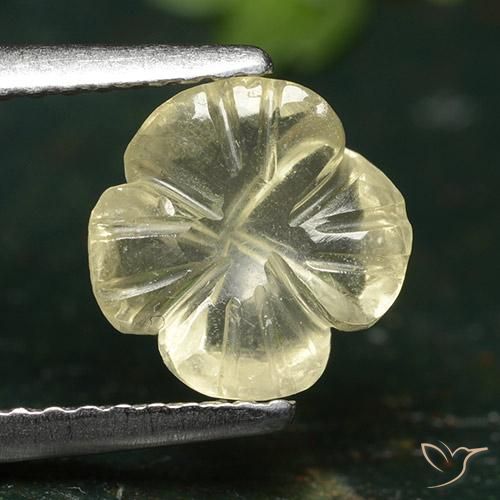 1.38ct 天然 中黄色 石英, 花形切割, 透明