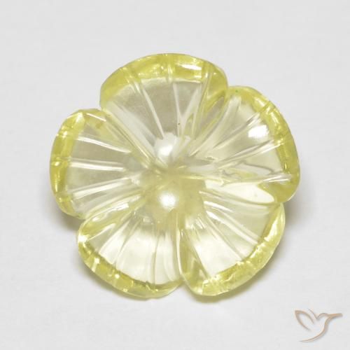 3.80ct 天然 Medium Light-Yellow 石英, 花形切割, 透明