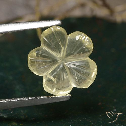 1.97ct 天然 中黄色 石英, 花形切割, 透明