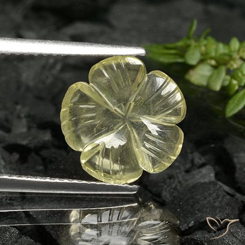 2.88ct 天然 中黄色 石英, 花形切割, 透明