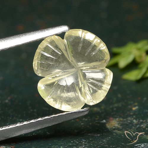 1.76ct 天然 淡奶油黄色 石英, 花形切割, 透明