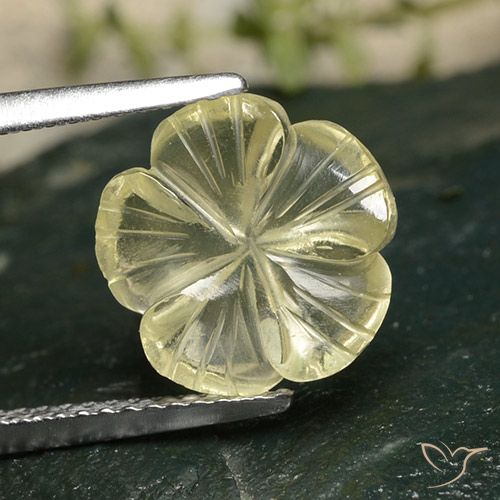 3.47ct 天然 淡奶油黄色 石英, 花形切割, 透明