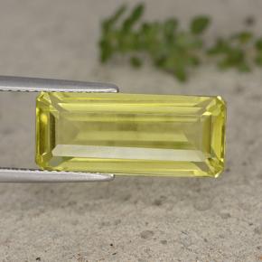 8.95克拉天然黄色石英，祖母绿式切割，18.9×8.1毫米，VVS-VS