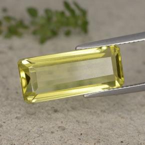 8.95克拉天然黄色石英，祖母绿式切割，18.9×8.1毫米，VVS-VS