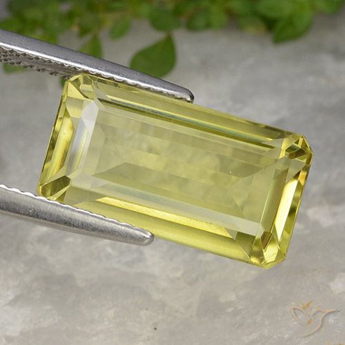 9.35ct 天然 中黄色 石英, 祖母绿式切割, VVS-VS