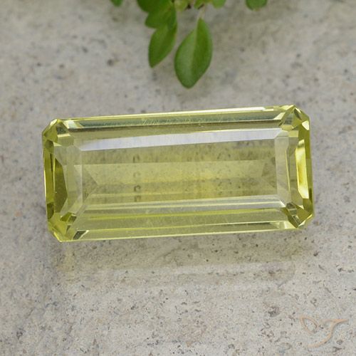 6.44ct 天然 绿黄色 石英, 祖母绿式切割, VVS-VS