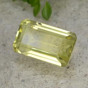 6.60克拉天然黄色石英，祖母绿式切割，14.1×8.3毫米，VVS-VS