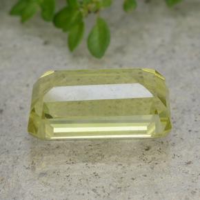 6.60克拉天然黄色石英，祖母绿式切割，14.1×8.3毫米，VVS-VS