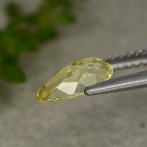 0.84克拉天然黄色石英，梨形，8.6×5.8毫米，VVS-VS
