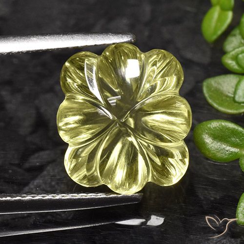 7.25ct 天然 浅玉米黄 石英, 花形切割, 透明