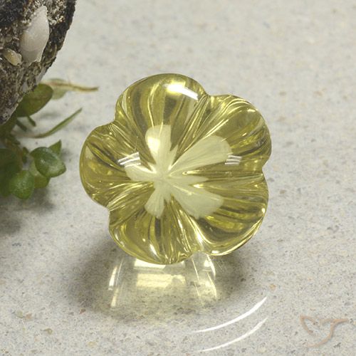 9.60ct 天然 中浅黄色 石英, 花形切割, 透明