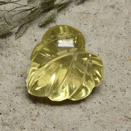 7.48ct 天然 淡黄色 石英, 花形切割, 透明