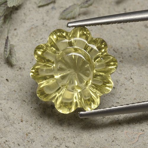 6.19ct 天然 淡黄色 石英, 花形切割, 透明