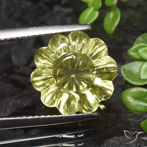 7.20ct 天然 中黄色 石英, 花形切割, 透明