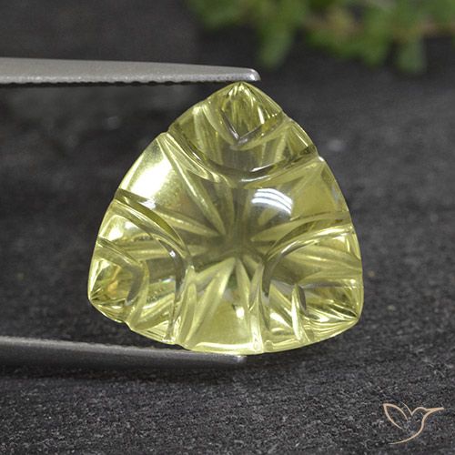 6.90ct 天然 淡黄色 石英, 胖三角形, 透明