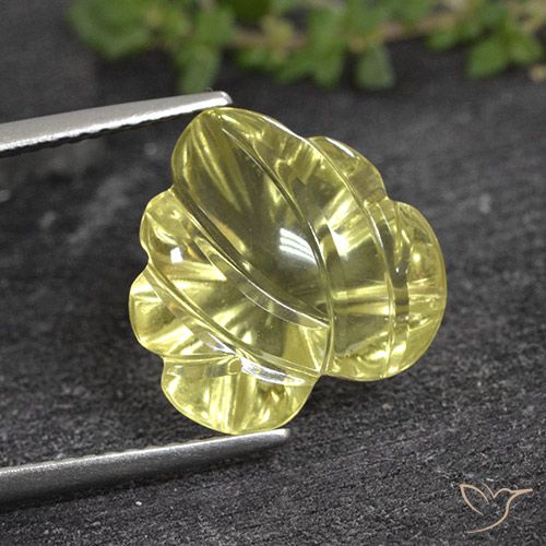 6.61ct 天然 中黄色 石英, 花形切割, 透明