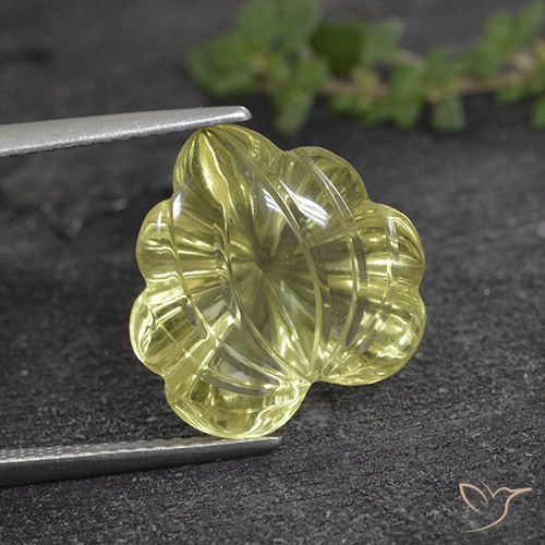 7.99ct 天然 淡菠萝黄 石英, 花形切割, 透明